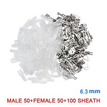 단자 커넥터 270pcs 절연 남성 여성 와이어 커넥터 2.84.86.3mm 전기 압착, 200pcs 6.3mm 실버