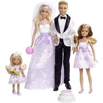 Barbie 신부와 신랑 인형 스테이시 첼시 및 액세서리가 포함된 웨딩 세트(Mattel DRJ88) 다양한 색상/모델
