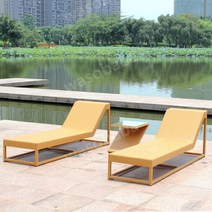 인테리어 라탄 호텔수영장 해변 썬베드 비치데크 썬배드체어 라운지 리조트감성, 세트A