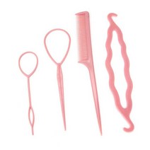 셀프 헤어코일 헤어 스타일링 머리모양 만들기 트위스트 피시테일 머리 꼬임 빗(4종세트)