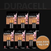 (오래가는 파워보장) 듀라셀 알카라인 1.5V AAAA 특수 건전지 2개입 X 6팩