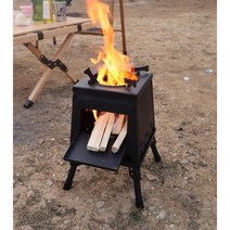 화목난로장작 주물 나무 야외 불멍 난로 휴대용 아궁이 캠핑용 공장 난방 소각기, 대형(4~8인용)