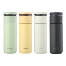 COSYEVNO 보온병 진공 보온 휴대 대용량 원터치식, 화이트, 440ml