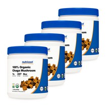 오가닉 차가 버섯 파우더 8oz 무맛 4병, 단품, 단품