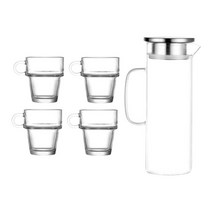 1200ml 냉차 고정되는 감기 우유 Sangria를 위한 물 주스 주전자 차, 25x8cm, 유리, 스테인레스 스틸 뚜껑