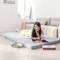 탄탄한 3단 접이식 매트리스 메모리폼 토퍼 수면 매트 바닥 단단한 1인용(멀티/슈퍼 싱글/퀸)