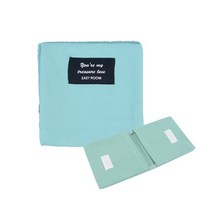 양면 생리대 파우치 민트블루 레터링 감성 사각 포켓