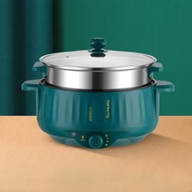 전기 찜기 프라이어 다용도 계란 멀티 스팀 다기능 밥솥 들러붙지 않는 냄비 가정용 싱글 더블 레이어 쿠커 핫팟 스테이크 수프 요리, 4.Green  NO Steamer