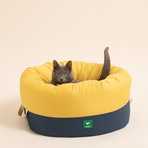 페스텝 고양이 숨숨집 호박방석 해먹 사계절용, 색상:옐로우차콜