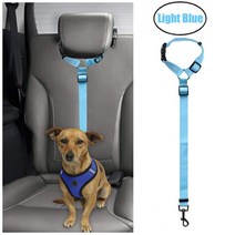 강아지 안전띠 개 하네스 애완 동물 자동차 안전 벨트 리드 가죽 끈 뒷좌석 벨트 새끼 고양이용 조절 가능 목걸이 액세서리 신제품, 4.Light blue