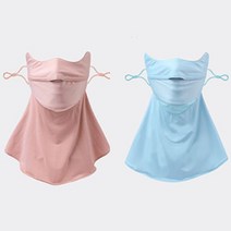 자외선차단 골프 여성 여름 자전거 등산 스포츠 마스크, 2.핑크+스카이블루