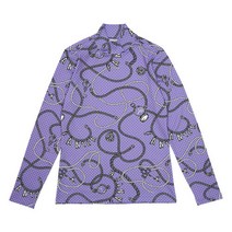 팬텀골프웨어 F 22293TI957_VO 여성 체인 프린트 모크넥 티셔츠 22293TI957 VO