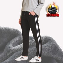 밍크기모 슬림핏 두줄 밴딩 팬츠 트레이닝바지