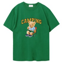 글래드블리스 캠핑베어 오버핏 반팔티셔츠