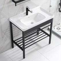 세면대 하부장 베란다 발코니 소형 간이 세면 세라믹, D타입 수전포함형