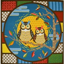 선물 포장 보자기 마루 전 보자기 면 보자 사토 히로미 크리스마스 약 50 × 50cm 일본 직배송, 올빼미