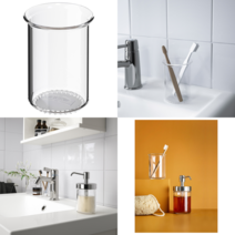 이케아 칫솔용기 VOXNAN 복스난 컵 유리, 1개