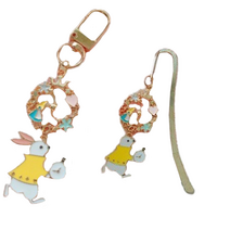 자동차 차량 키링 키홀더 열쇠고리, 노랑키링+노랑책갈피