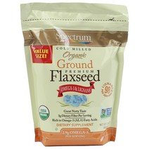 스펙트럼에센셜즈 그라운드 프리미엄 플랙 씨드 오메가-3 & 파이버 글루텐 프리, 680g, 1개