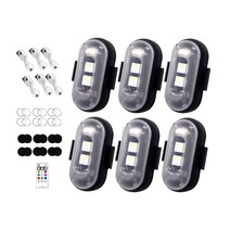 GHSHOP 드론 스트로브 조명 경량 실용 자전거 자동차 오토바이, 4.1cmx2.65cmx1.3cm, 1 끌기 6, 1개