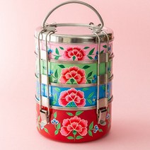 애나멜 꽃모양 일자 4단찬합 도시락통 17cm goodyard*22330828hl, 본상품선택