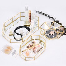 클레이쇼핑 골드 미러 팔각 트레이(3종) 골드미러이 골드트레이 인테리어 화장품, 원형