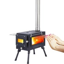 화목난로 펠릿난로 연탄보일러 거꾸로난로 목재펠릿 리버스화목난로 목재팰릿 텐트 스토브 캠핑 목재 스토브 접이식 스토브 겨울용 화재 목재 히터 캠핑 액세서리 용 휴대용 바베큐 그릴, 검은색