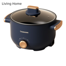 Living Home 리빙홈 멀티쿠커 전기냄비 전골냄비 샤브샤브 만능 분리형, 26cm, 화이트 전기쿠커+찜기