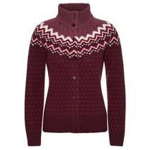 Fjällräven 피엘라벤 ÖVIK 니트 가디건 여성 - 울자켓 다크 GARNET5637864585