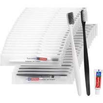 Xuezoioy Disposable Toothbrushes with Toothpaste Pack of 100 Individually Wrapped Travel Toothbrush