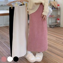 여자 여성 하의 데님 여성하의 치마 좋은 롱스커트 신축성 골지 뒷트임 청치마