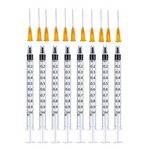주사기 1ml 25G 20MM 주입 바늘 드로잉 도구 날카로운 뾰족한 일회용, 02 50Syringes 50NEEDLES