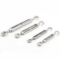 턴버클 304 스테인리스 M4M20 OC 형 턴버클 와이어 로프 장력 장치 방수포 설치 플랜지 볼트 후크, 06 M12 x 1pc