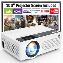 TMY 프로젝터 업그레이드된 9500루멘 100인치 스크린 1080P 풀 HD 휴대용 TV 스틱 스마트폰 HDMI USB AV와 호환되는 미니 영화 홈 시네마 야외 영화용