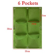 녹색 성장 가방 화분 수직 정원 야채 거실 모종 벽걸이 식물 9 18 36/64 포켓, [04] 6 Pockets 40x60cm