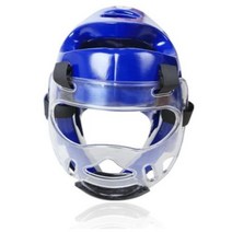 더준글로벌 미트 전문가용 태권도 헬멧 무에타이 복싱 가라테 가드 헤드 킥복싱 신제품, blue helmet shield+L 160-180 c