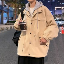 겨울청바지코디 페이크투피스 모직 코트 가을 남자겨울패션 숏 더플 외 커버 한세트 멋진 2626902176