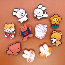 크록 자비츠 장식 악세사리 참 세트10pcs 많은 만화 동물 PVC 버클 구두 액세서리 장식 해바라기 Jibz 악