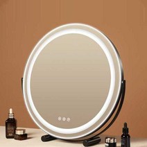 화장대거울 메이크업 엔틱 LED 스탠드 분장 탁상거울, 패션 화이트 30cm