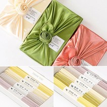 잔치엔 오색국수 답례품 공단장미 보자기포장(색랜덤발송) 돌잔치 결혼 웨딩 유치원 가정의달 명절 선물세트, 공단장미) 잔치엔 국수 4조