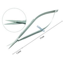 겸자가위 리케어 코바늘 솜넣는 Castroviejo 각막 가위 캡슐 멤브레인 티타늄/스테인레스 스틸 마이크로 안, 02 Straight