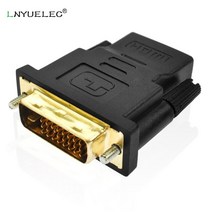 DVI to HDMI 케이블 dvi 24+1 to hdmi 어댑터 케이블 24k gold plated plug male to female hdtv to dvi 케이블 변환기, 검은색, 6개