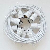 국내제작 20m20소켓(화이트) E26 LED 8w전구 20개 전등선 오징어등 루프탑 펜션 카페 야외 조명, 8w주광색(하얀빛)