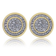 귀걸이 힙합 패션 Hip-Hop 24K Gold Plated Men Stud Earrings Fashion Personalized Cz Lu [S00125685]