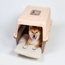 조브라운 강아지 고양이 케이지 켄넬 이동장 쿠션 방석 매트, 매쉬가죽, 레드