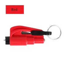 차량망치 탈출도구 비상탈출 차량용안전용품 비상자동차 비상 망치 안전 탈출 구조 도구 벨트 커터 미니, 01 빨간