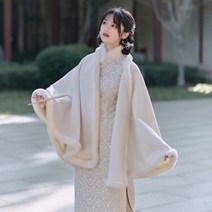 모직 숄코트 페이크퍼 빅사이즈 울코트 루즈핏 중년 코디 베스트 가오리 케이프 겨울 코트