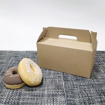 손잡이 (크라프트) 상자 디저트포장박스 간식상자 도넛박스 마들렌 휘낭시에박스 쿠키상자 손잡이포장케이스 답례품포장 타올 수건포장상자, 손잡이 (크라프트) 상자 2호