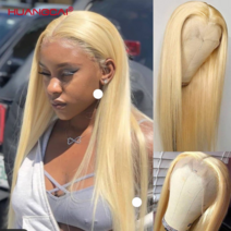 가죽복원 유리막 코팅 613 허니 블론드 레이스 파트 가발 투명 150% 밀도 Pre prelucked Brazilian Remy 여성용 인간의 머리카락 염색하기, [02] 13x1 Lace Wig, [07] 24inches, [01] 613 Blonde Color