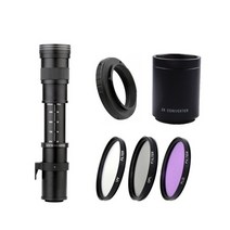 망원 카메라Lightdow 420800mm MF 슈퍼 망원 줌 렌즈 F/8.316 T 마운트 UV/CPL/FLD 필터 세트 캐논 니콘, 01 black_10 소니 E-마운트 (FE)